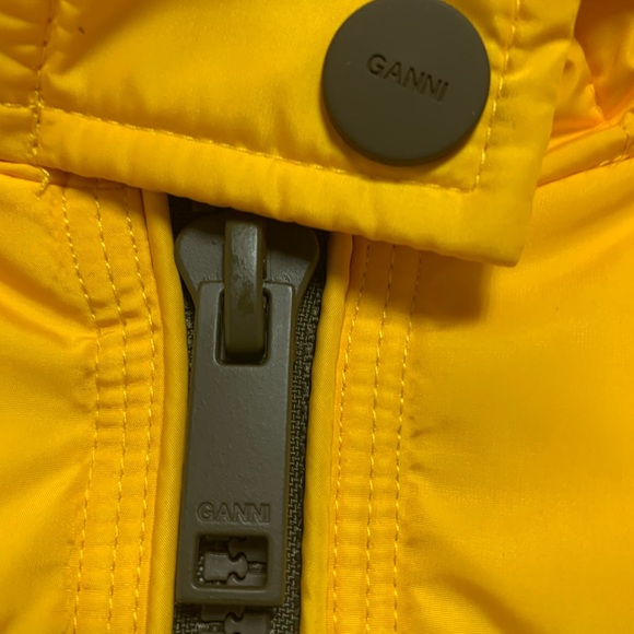 NEW Ganni Midi Down Bright Yellow Puffer Oversized Coat Jacket Size XXS XS 42” - Picture 13 of 15